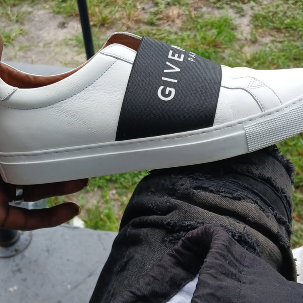 Givenchy Men's White and Black Slip-On Sneakers